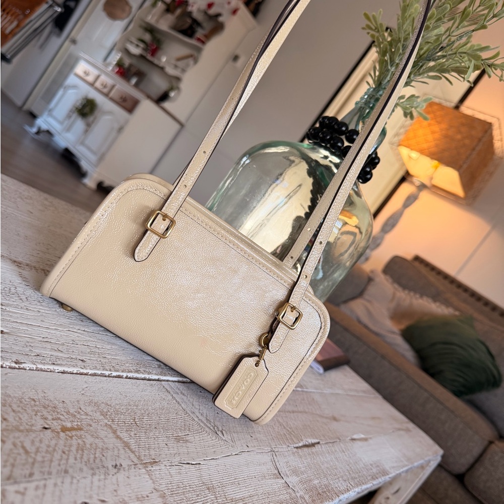 Coach Beige Leather Crossbody Bag